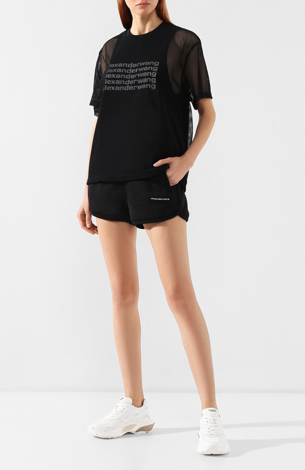 Хлопковые шорты ALEXANDERWANG.T черного цвета по цене 22250 руб., арт. 4C494015C3, фото 2 Хлопковые шорты ALEXANDERWANG.T, арт. 4C494015C3, фото 2