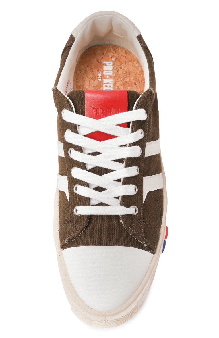Мужские текстильные кеды royal ii orbit PRO-KEDS 1949 темно-коричневого цвета, арт. R0YAL II 0RBIT-L0W/ST0NE WASHED CANVAS | Фото 6 (Материал внешний: Текстиль; Материал внутренний: Текстиль; Подошва: Массивная; Материал утеплителя: Без утеплителя; Кросс-КТ: Низкие; Стили: Классический)