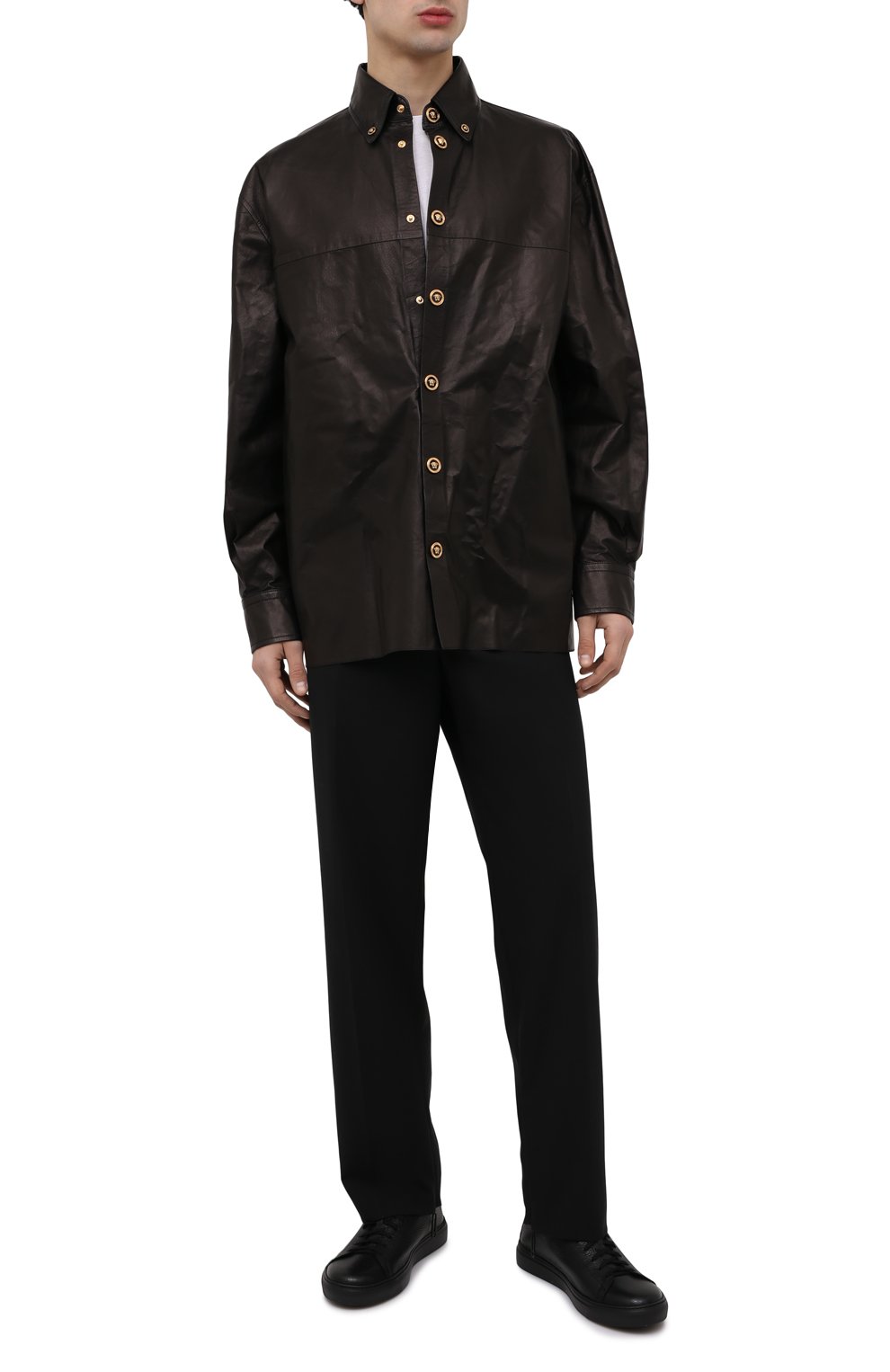 Кожаная рубашка VERSACE, арт. 1003457/1A02091, фото 2