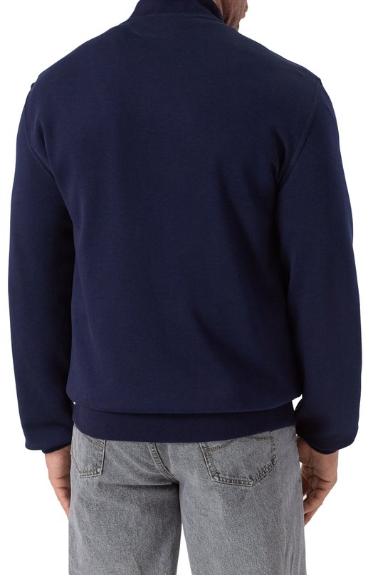 Толстовка из хлопка и кашемира Brunello Cucinelli MM8319072G Синий  MM8319072G Фото 4