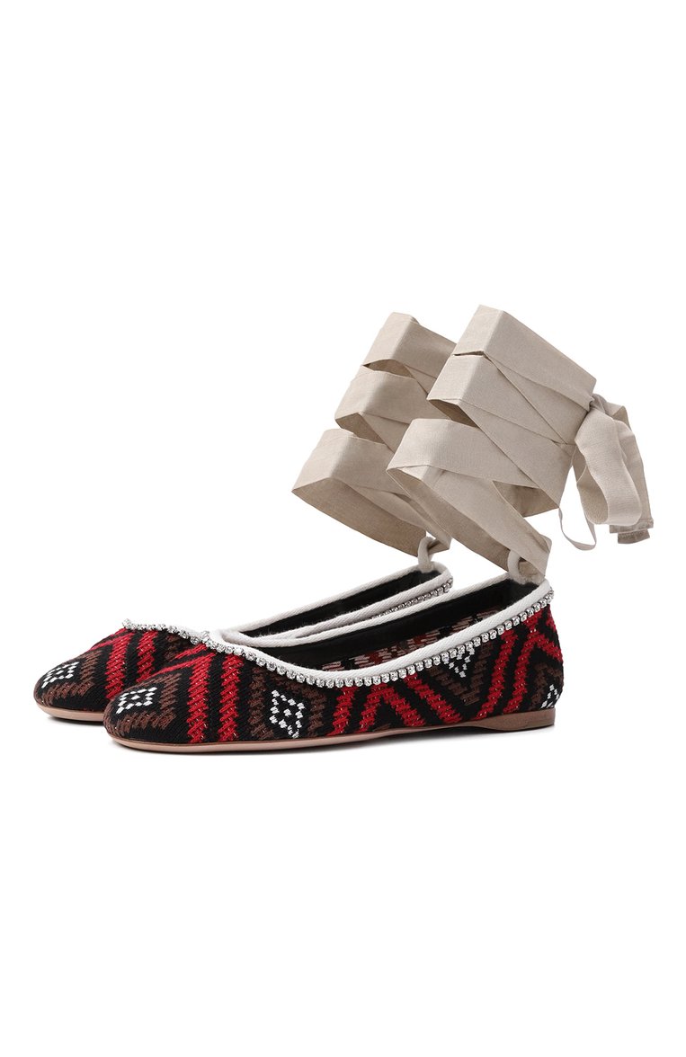 Текстильные балетки MIU MIU, арт. 5F093D-3L8W-F0N98-005, фото 1