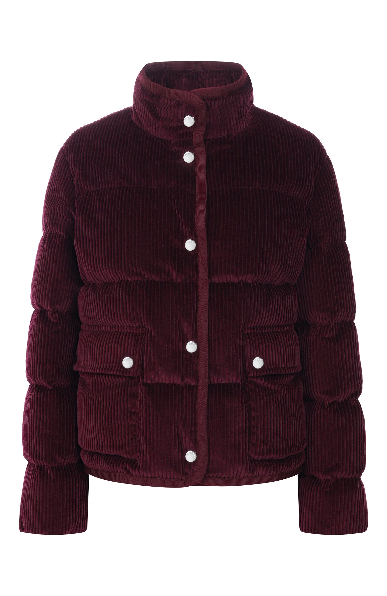 Вельветовый пуховик KITON бордового цвета по цене 444000 руб., арт. D62632K0557L, фото 1 Вельветовый пуховик KITON, арт. D62632K0557L, фото 1