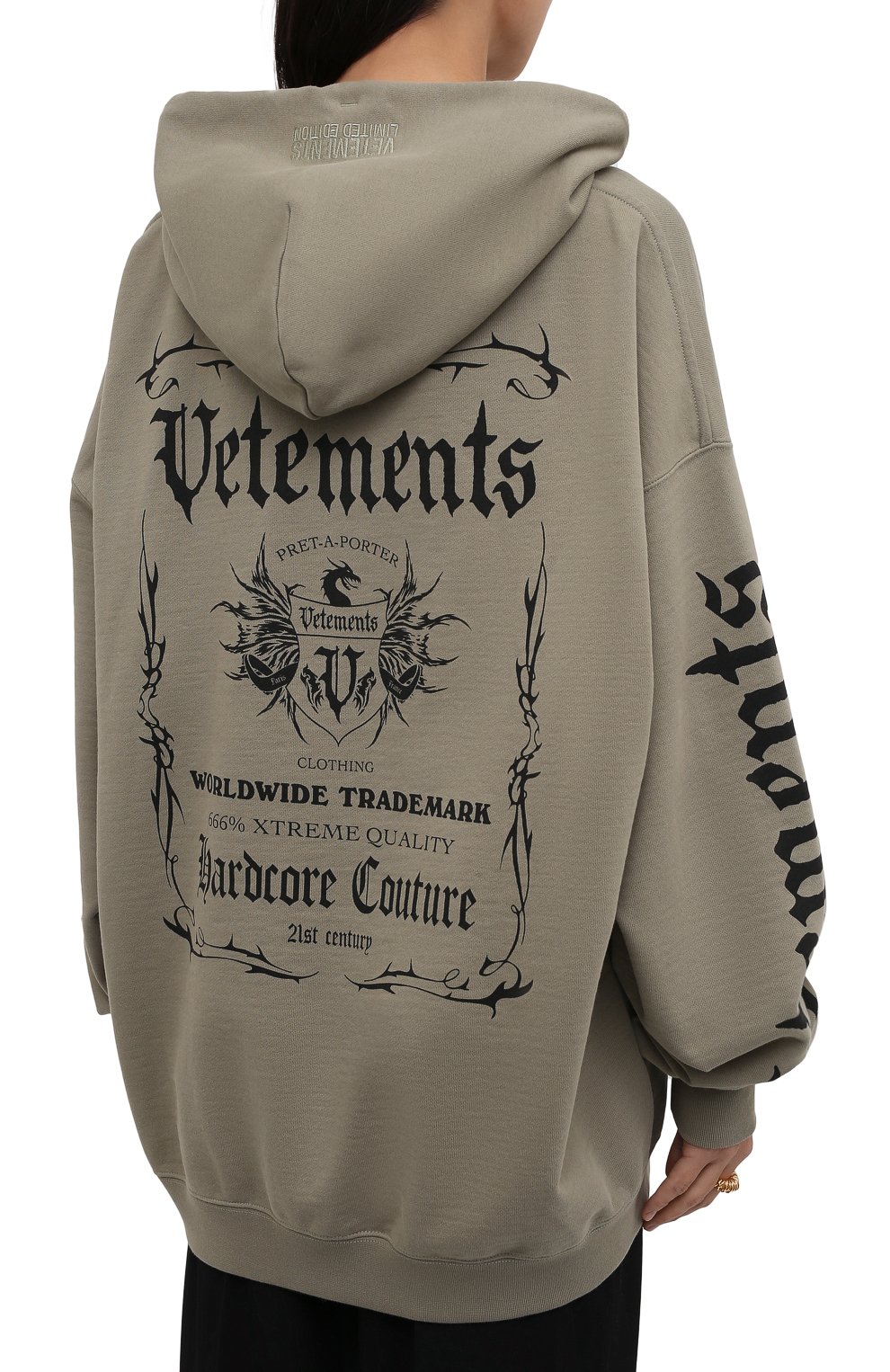 Хлопковое худи VETEMENTS, арт. UA52TR900G 1606/W, фото 4