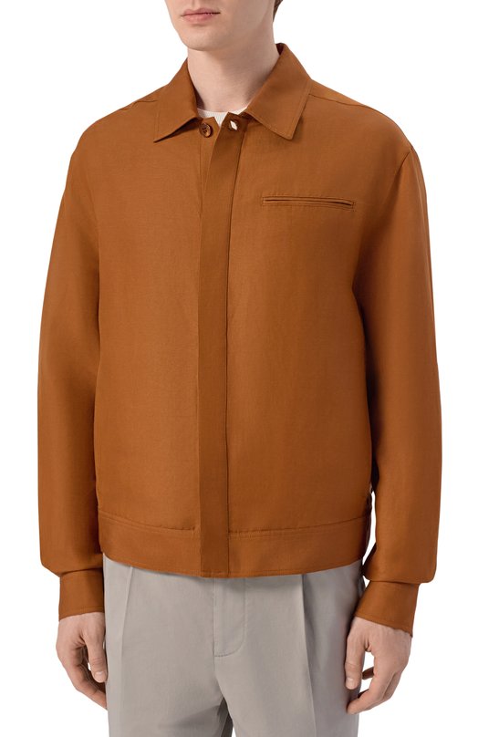Куртка-рубашка изо льна и шелка MVST M26.2PM.B011/F123 LIN0 SETA Коричневый  M26.2PM.B011/F123 LIN0 SETA Фото 3