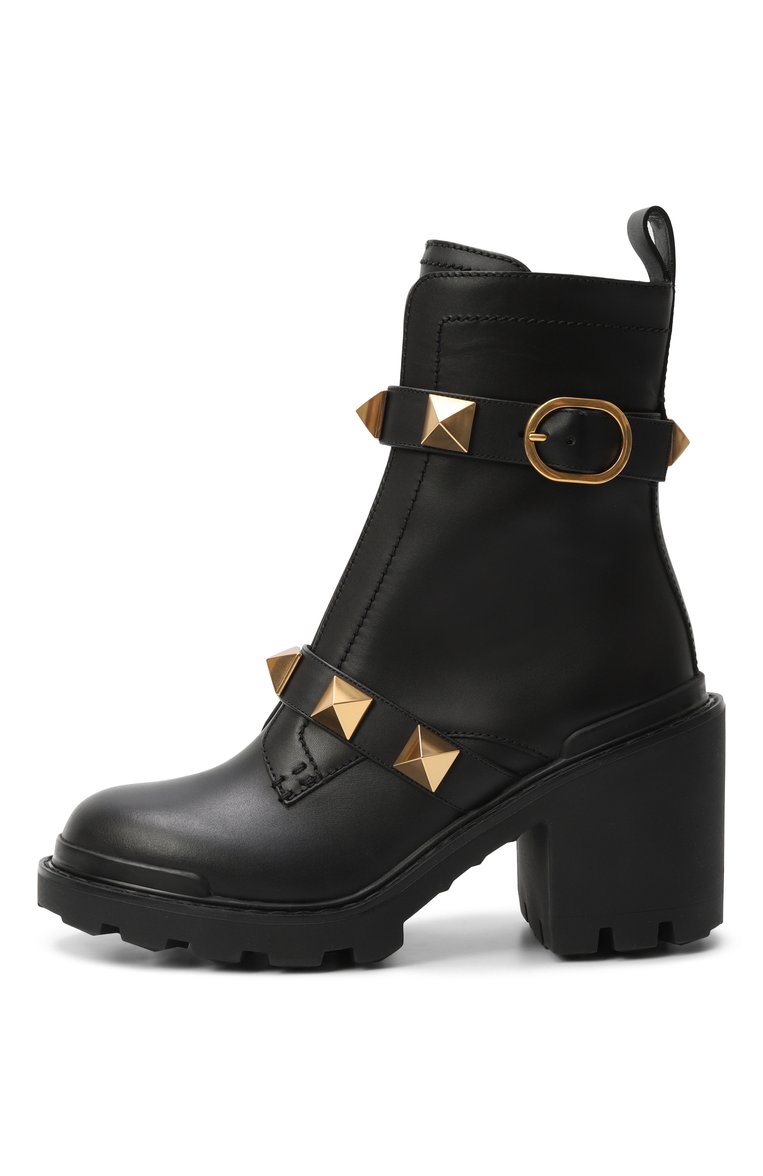 Женские кожаные ботильоны roman stud VALENTINO черного цвета, арт. 1W2S0CJ2NKD 0NO | Фото 4 (Каблук высота: Высокий; Материал внешний: Натуральная кожа; Подошва: Платформа; Материал внутренний: Натуральная кожа; Каблук тип: Устойчивый; Материал утеплителя: Без утеплителя)