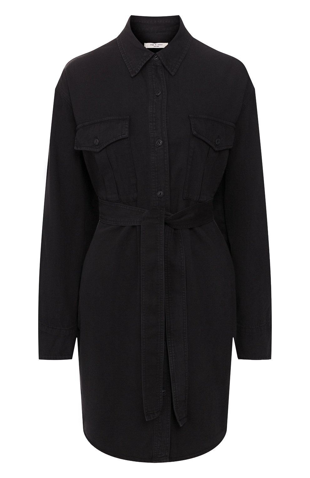 Джинсовое платье RAG AND BONE черного цвета по цене 49950 руб., арт. WCW20S30274B27, фото 1 Джинсовое платье RAG AND BONE, арт. WCW20S30274B27, фото 1