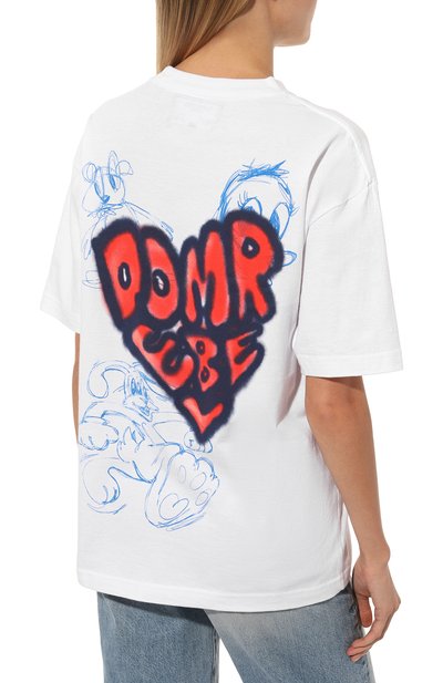 Хлопковая футболка DOMREBEL белого цвета по цене 15550 руб., арт. CHARMED/T-SHIRT, фото 4 Хлопковая футболка DOMREBEL, арт. CHARMED/T-SHIRT, фото 4