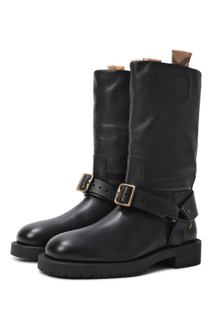 Женские кожаные полусапоги soft saddle BURBERRY, арт. 8111737