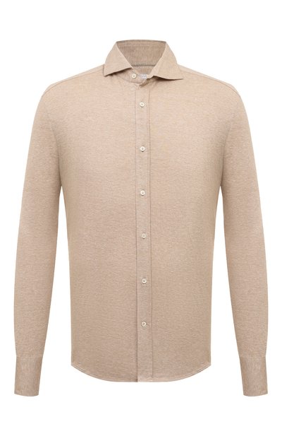 Мужская рубашка изо льна и хлопка BRUNELLO CUCINELLI, арт. MW835B2269