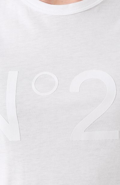 Хлопковая футболка N21 белого цвета по цене 14250 руб., арт. 19I N2S0/F041/4157, фото 5 Хлопковая футболка N21, арт. 19I N2S0/F041/4157, фото 5