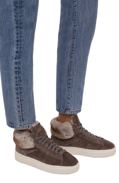 Замшевые кеды с мехом SANTONI, арт. WBGT60951PNNPRXLM50, фото 3