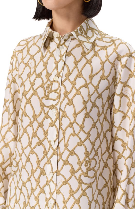 Шелковая блузка Burberry 8107043 Бежевый  8107043 Фото 5