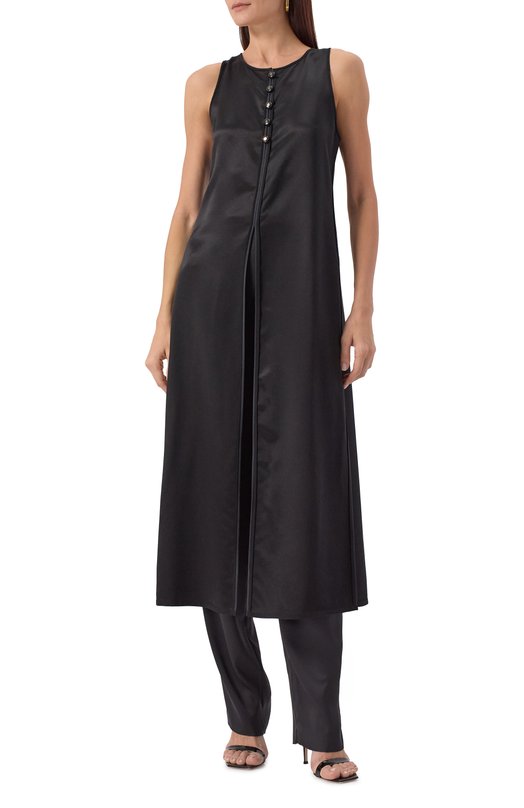Атласный топ Giorgio Armani GW001583/TE15808 Чёрный  GW001583/TE15808 Фото 3