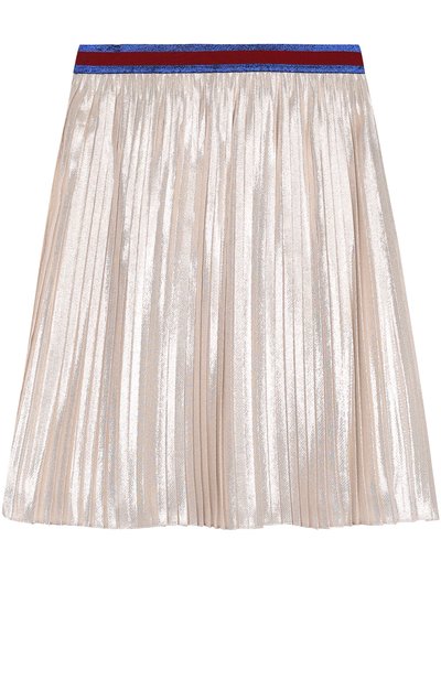 Плиссированная юбка с металлизированной отделкой и контрастным поясом GUCCI, арт. 477409/ZB341, фото 2