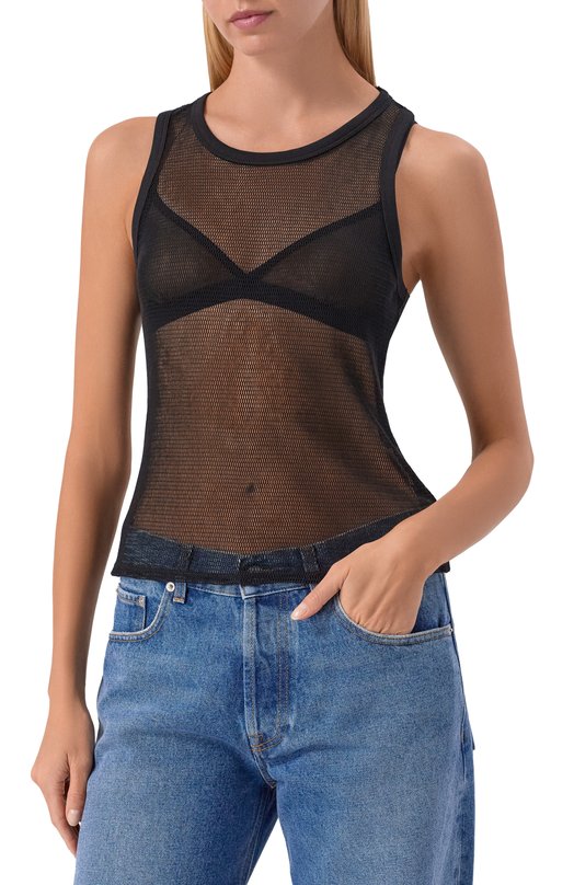 Хлопковый топ Officine Generale S26WTEE201_001 Чёрный  S26WTEE201_001 Фото 3