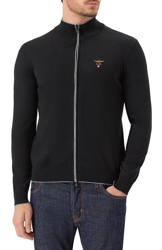Шерстяной кардиган Aeronautica Militare MA1569UL00415 Чёрный  MA1569UL00415 Фото 3