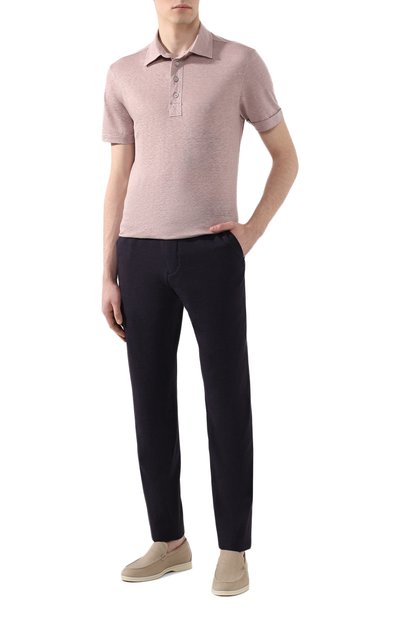 Льняное поло ZEGNA розового цвета по цене 39950 руб., арт. UU564/723, фото 2 Льняное поло ZEGNA, арт. UU564/723, фото 2