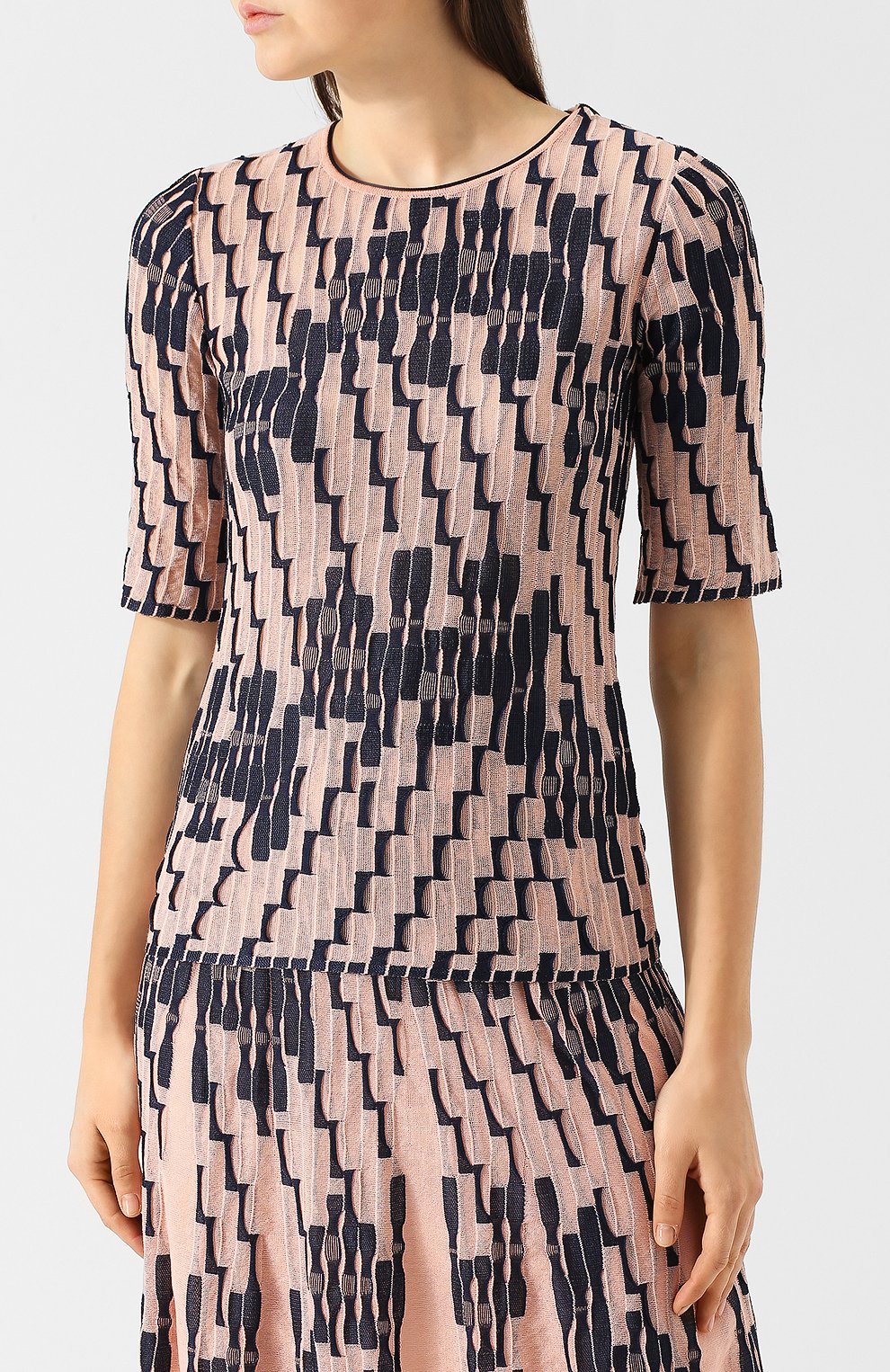 Топ с круглым вырезом M MISSONI розового цвета по цене 33800 руб., арт. QD3KC11N2TF, фото 3 Топ с круглым вырезом M MISSONI, арт. QD3KC11N2TF, фото 3