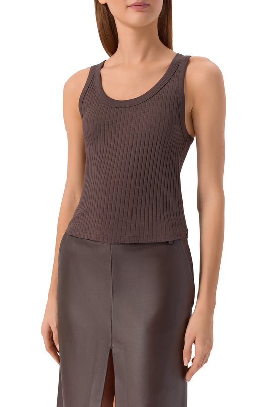 Хлопковая майка Iro WP19EMMA Коричневый  WP19EMMA Фото 3