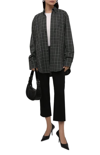 Хлопковая рубашка BALENCIAGA темно-зеленого цвета по цене 94850 руб., арт. 675610/TLM03, фото 2 Хлопковая рубашка BALENCIAGA, арт. 675610/TLM03, фото 2