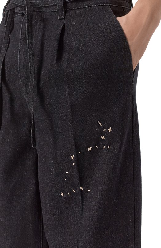 Хлопковые брюки DOMREBEL M LAZY/PLEATED TR0USERS Чёрный  M LAZY/PLEATED TR0USERS Фото 5