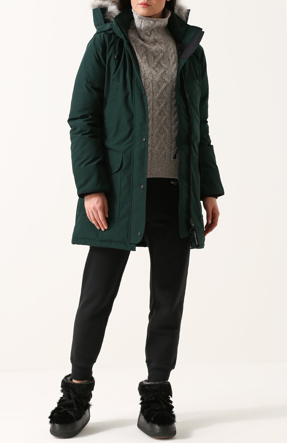 Приталенный пуховик trillium с капюшоном и меховой отделкой CANADA GOOSE, арт. 6550L, фото 2