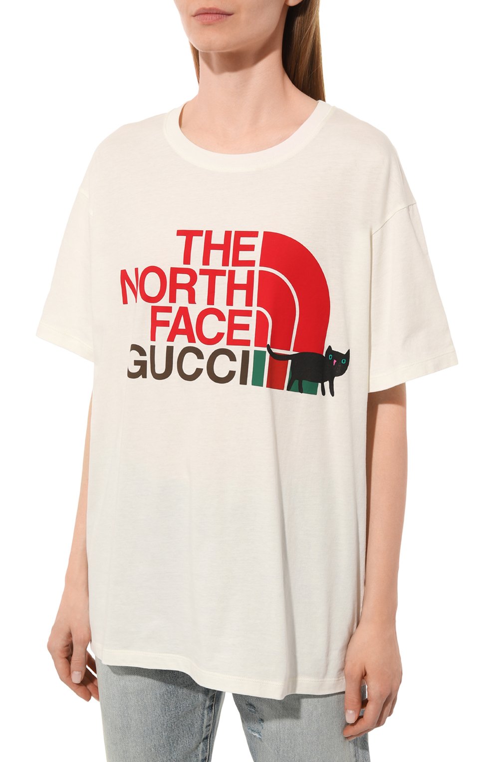 Хлопковая футболка the north face x gucci GUCCI, арт. 615044 XJDTF, фото 3
