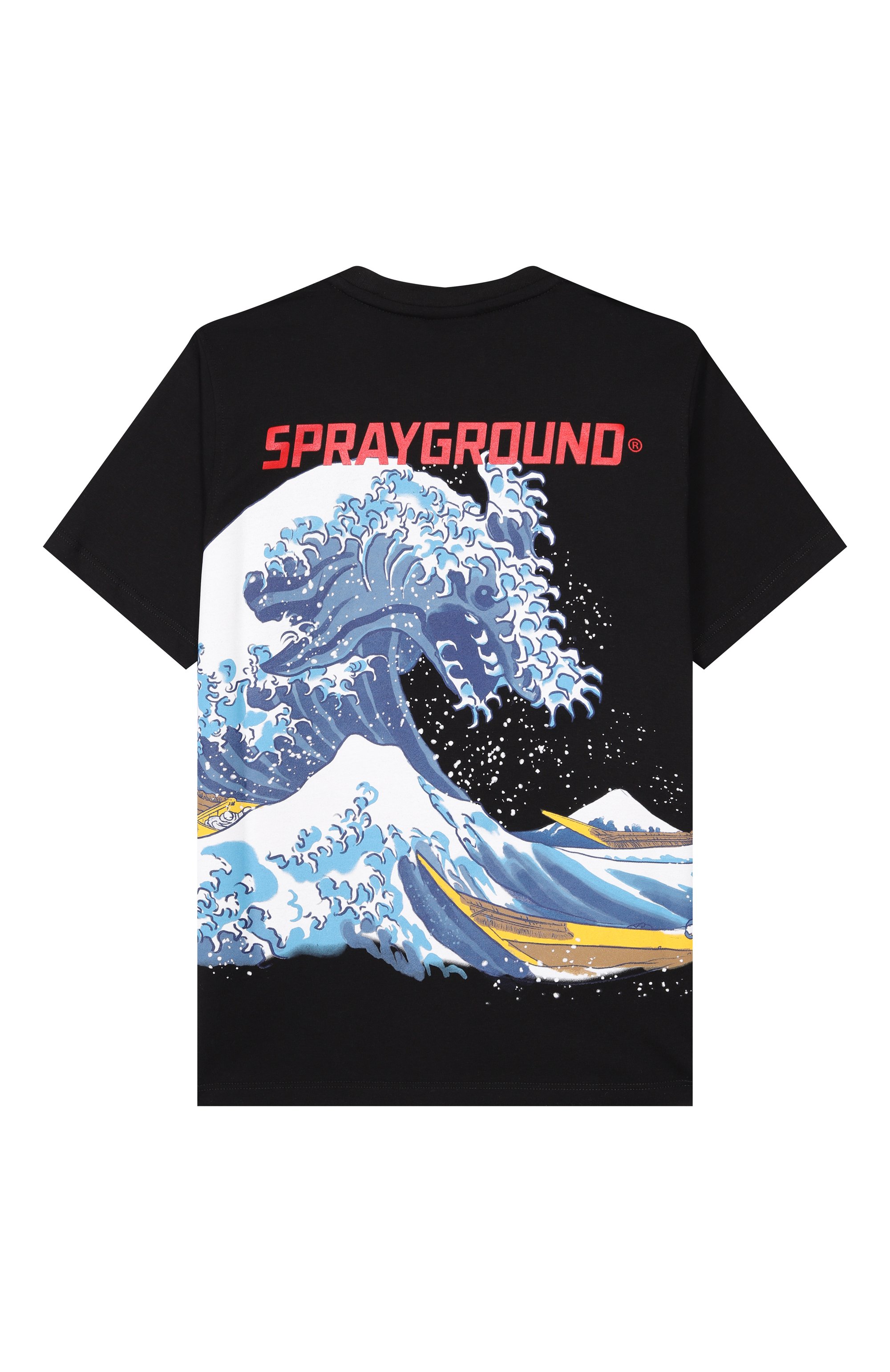 Хлопковая футболка SPRAYGROUND, арт. SPY263BLK/JAPAN WAVE T-SHIRT BLACK, фото 2