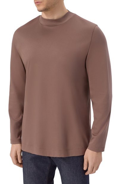 Хлопковый лонгслив VAN LAACK коричневого цвета по цене 26700 руб., арт. VL-PAM0S-XX/180031/3XL-6XL, фото 3 Хлопковый лонгслив VAN LAACK, арт. VL-PAM0S-XX/180031/3XL-6XL, фото 3