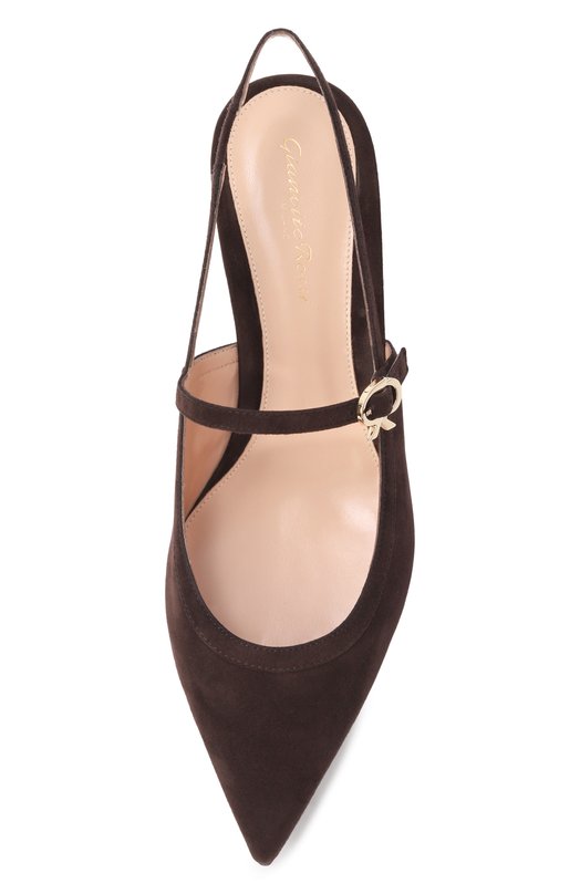 Замшевые туфли Piper Sling 45 Gianvito Rossi G95575.45RIC.CAMM0KA Коричневый  G95575.45RIC.CAMM0KA Фото 6