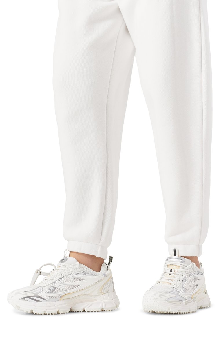 Женские комбинированные кроссовки be right back OFF-WHITE молочного цвета, арт. 0WIA289C99FAB001 | Фото 3 (Материал внутренний: Текстиль; Подошва: Платформа; Материал внешний: Экокожа, Текстиль; Стили: Кэжуэл; Кросс-КТ: Низкие; Автоматизация состава: Проставлено; Автоматизация ТО: Проставлено; Материал утеплителя: Без утеплителя)