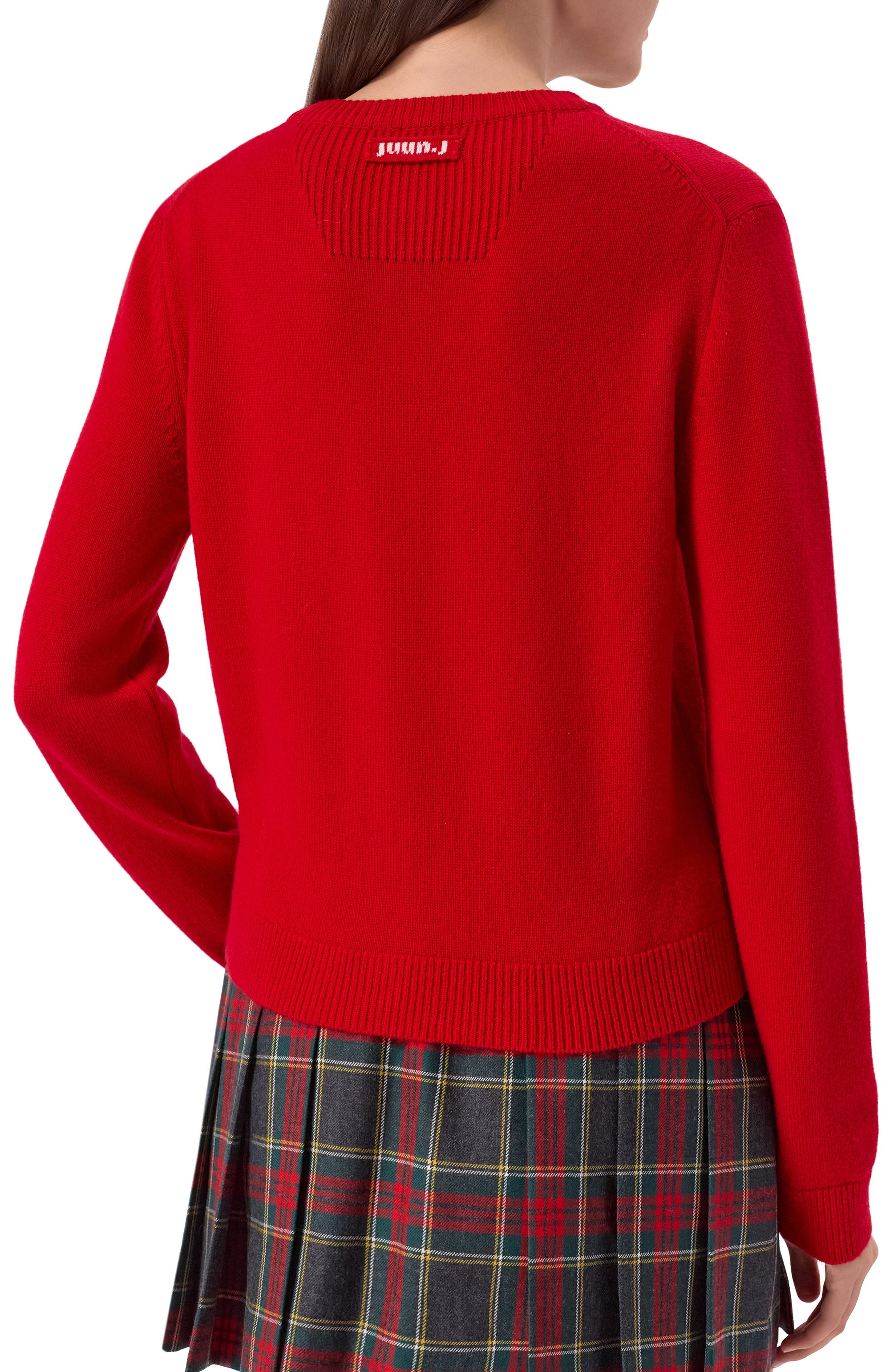 Кардиган из шерсти и кашемира JUUN.J красного цвета по цене 59400 руб., арт. JW5X5AW03, фото 4 Кардиган из шерсти и кашемира JUUN.J, арт. JW5X5AW03, фото 4