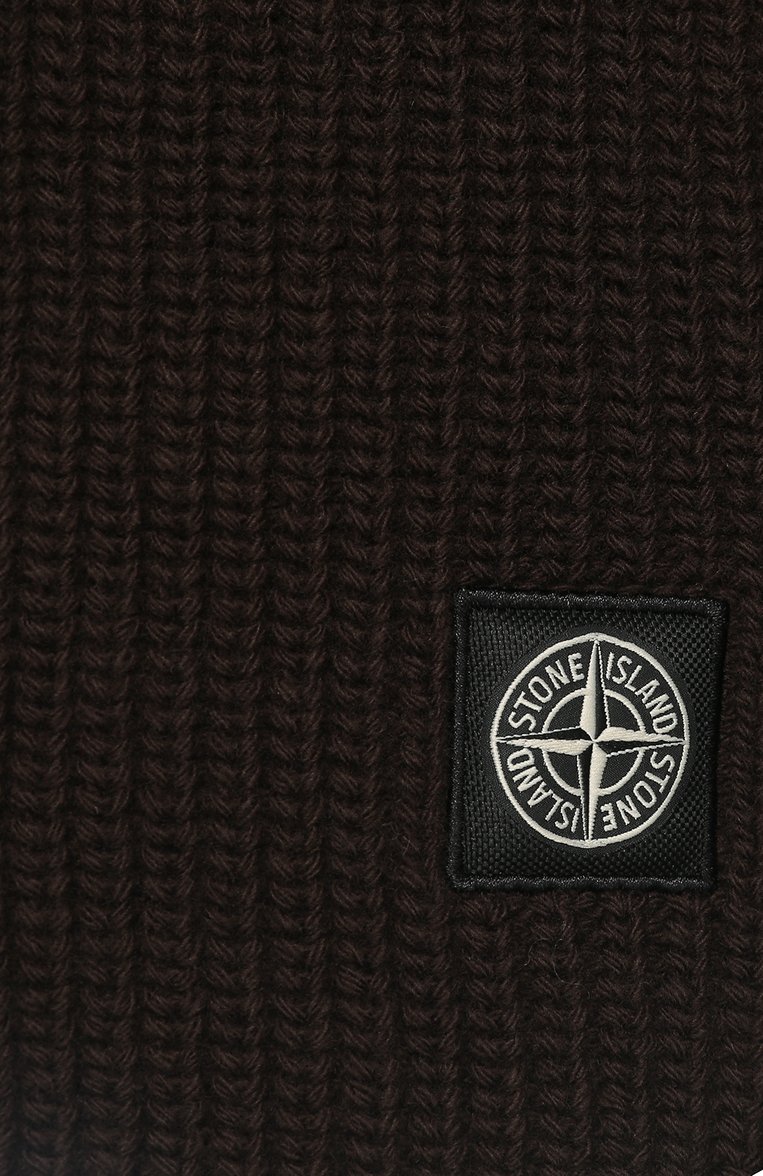 Мужской шерстяной шарф STONE ISLAND темно-коричневого цвета, арт. 7115N15B5 | Фото 2 (Статус проверки: Проверено, Проверена категория; Материал: Шерсть, Текстиль; Кросс-КТ: шерсть; Мужское Кросс-КТ: Шарфы - шарфы; Нос: Не проставлено; Материал сплава: Проставлено, Проверено)