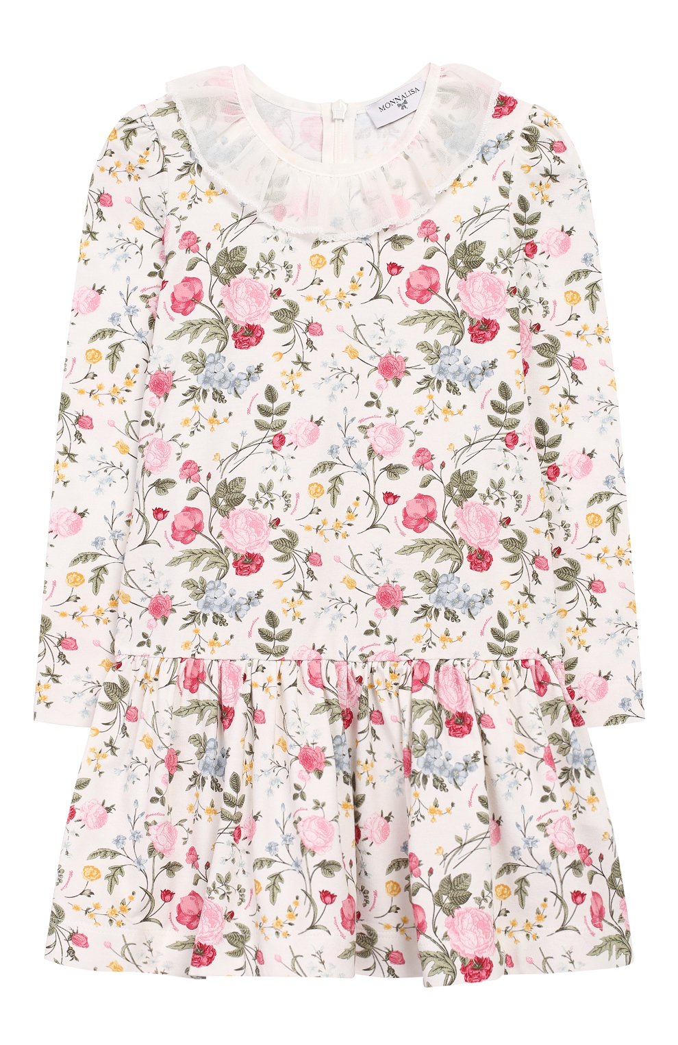 Хлопковое платье MONNALISA белого цвета по цене 17300 руб., арт. 114911, фото 1 Хлопковое платье MONNALISA, арт. 114911, фото 1