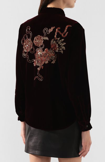 Бархатная рубашка SAINT LAURENT, арт. 590083/Y525R, фото 4