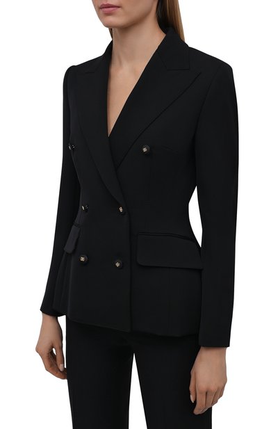 Шерстяной жакет DOLCE & GABBANA черного цвета по цене 323500 руб., арт. F26CIT/FU21E, фото 3 Шерстяной жакет DOLCE & GABBANA, арт. F26CIT/FU21E, фото 3