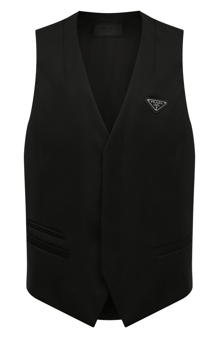 Мужской черный текстильный жилет PRADA купить в интернет-магазине ЦУМ ...