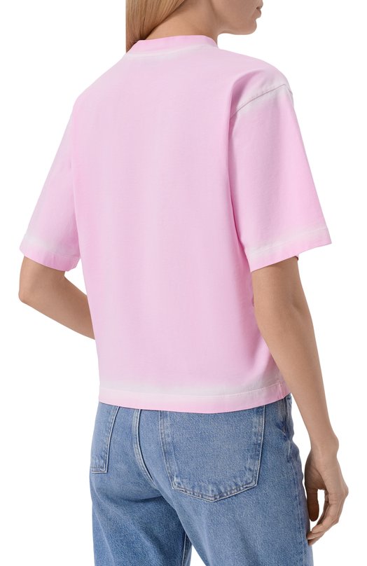 Хлопковая футболка Off-White 0WAA124S26JER007 Розовый  0WAA124S26JER007 Фото 4