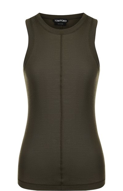 Женский приталенный шелковый топ с круглым вырезом TOM FORD, арт. TSJ199-FAX290