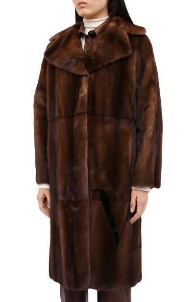 Шуба из меха норки VALENTINO коричневого цвета по цене 2545000 руб., арт. QF3FA5711CF, фото 3 Шуба из меха норки VALENTINO, арт. QF3FA5711CF, фото 3