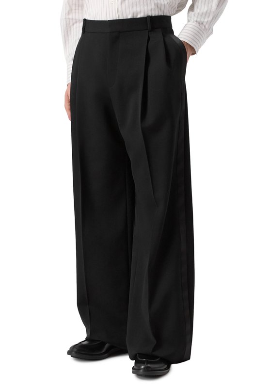 Шерстяные брюки Saint Laurent 805914/Y7E63 Чёрный  805914/Y7E63 Фото 3