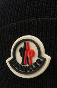 Детского шерстяная шапка MONCLER темно-синего цвета, арт. G2-954-9Z731-00-A9632 | Фото 3 (Материал: Текстиль, Шерсть, Синтетический материал)