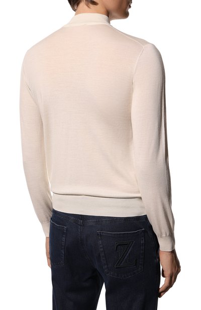 Водолазка из шерсти и шелка ANDREA CAMPAGNA кремового цвета по цене 43950 руб., арт. LU1ML LSC18R, фото 4 Водолазка из шерсти и шелка ANDREA CAMPAGNA, арт. LU1ML LSC18R, фото 4