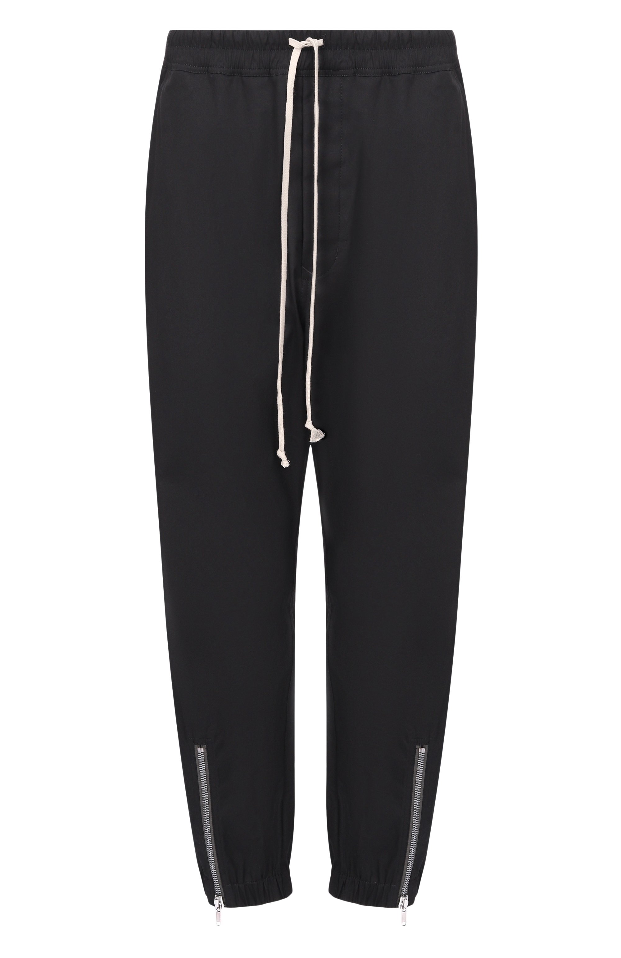 Хлопковые джоггеры RICK OWENS черного цвета по цене 96550 руб., арт. RU02F4331/TE, фото 1 Хлопковые джоггеры RICK OWENS, арт. RU02F4331/TE, фото 1