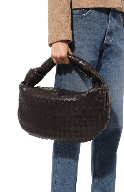 Женская сумка jodie small BOTTEGA VENETA темно-коричневого цвета, арт. 600261/VCPP0 | Фото 2 (Драгоценные камни: Проставлено; Размер: small; Материал: Натуральная кожа; Материал сплава: Проставлено)