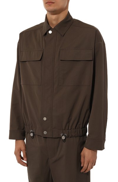 Куртка-рубашка NANUSHKA темно-коричневого цвета по цене 95500 руб., арт. NM24PFJK00797, фото 3 Куртка-рубашка NANUSHKA, арт. NM24PFJK00797, фото 3