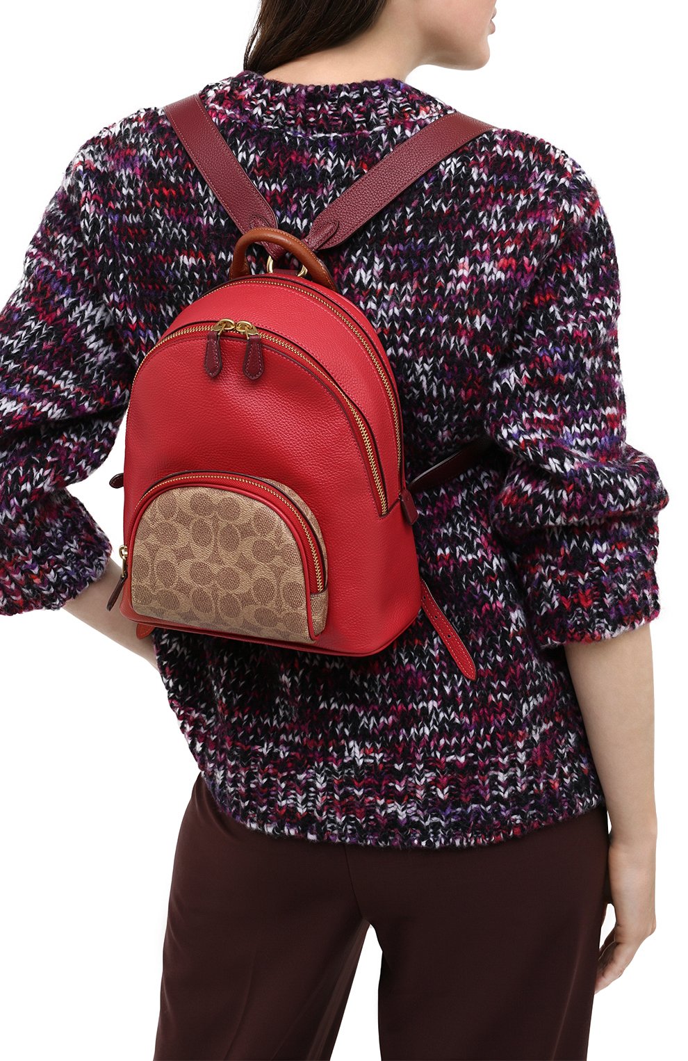 Рюкзак carrie small COACH красного цвета по цене 44100 руб., арт. 657, фото 2 Рюкзак carrie small COACH, арт. 657, фото 2