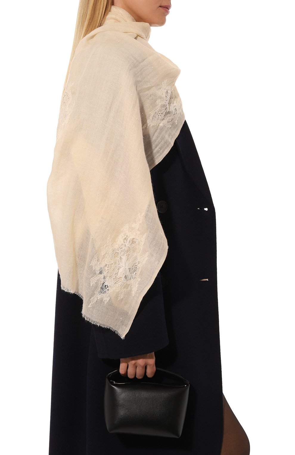 Шаль из шелка и шерсти VINTAGE SHADES светло-бежевого цвета по цене 20800 руб., арт. 32293, фото 3 Шаль из шелка и шерсти VINTAGE SHADES, арт. 32293, фото 3