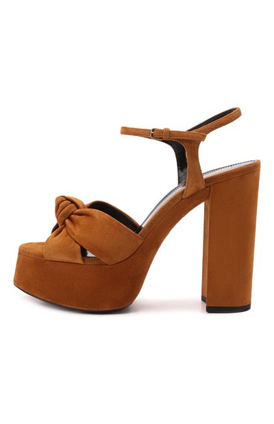 Замшевые босоножки bianca SAINT LAURENT коричневого цвета по цене 94250 руб., арт. 606713/0LI00, фото 3 Замшевые босоножки bianca SAINT LAURENT, арт. 606713/0LI00, фото 3