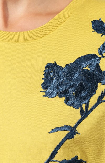 Хлопковая футболка DRIES VAN NOTEN желтого цвета по цене 11650 руб., арт. 192-11138-8615, фото 5 Хлопковая футболка DRIES VAN NOTEN, арт. 192-11138-8615, фото 5